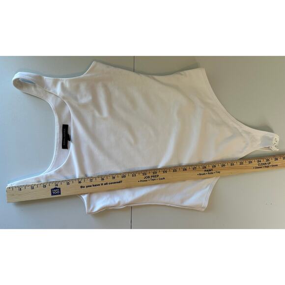 Banana Republic White Sleeveless Square Neck Bodysuit Casual Workwear Layer XS - Picture 6 of 8